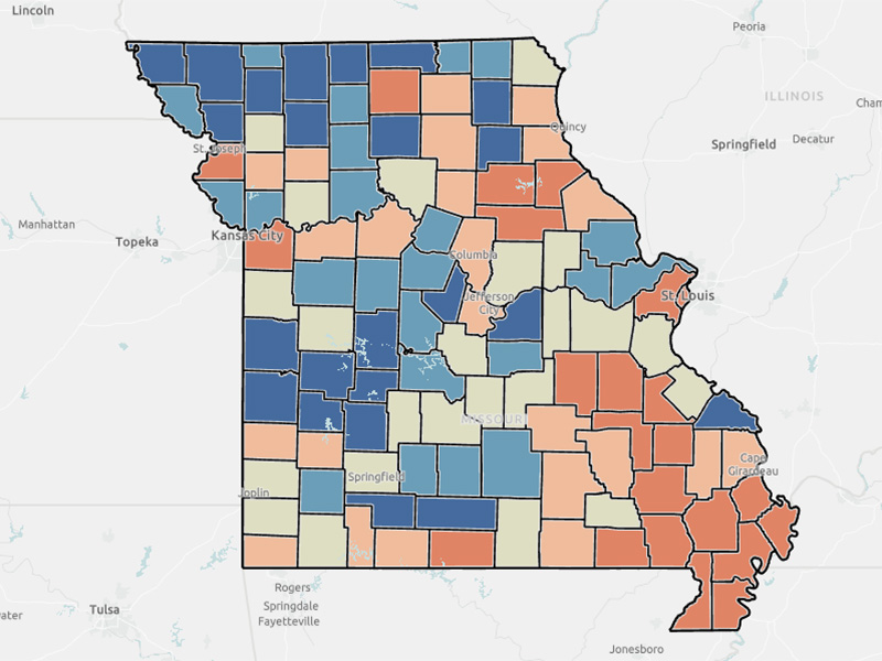 diabetes prevelance map for missouri